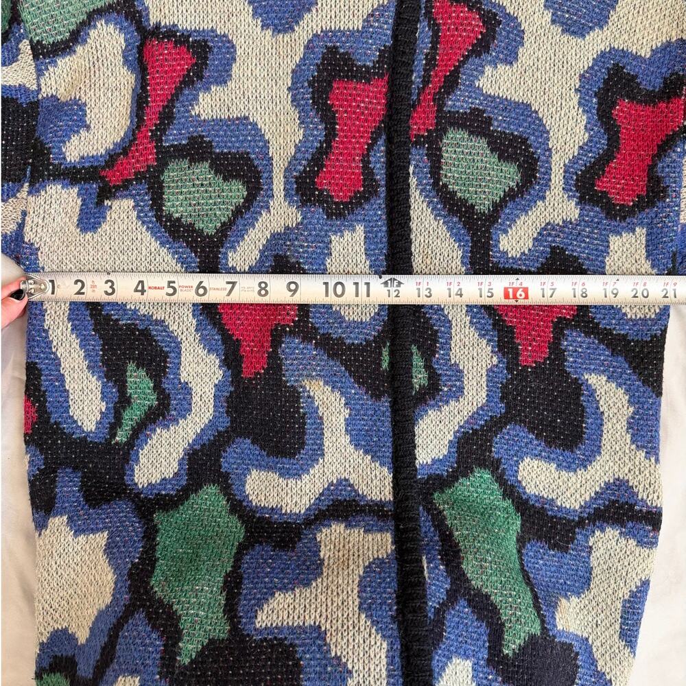 VNTG Falcon Italian Design, Multicolored, Wool, Thick, One Button Cardigan- L/XL - Picture 8 of 11